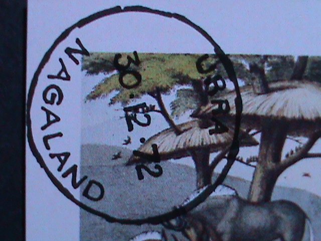 ​NAGALAND -1972-COLORFUL LOVELY WILD ANIMALS- IMPERF CTO-S/S VF FANCY CANCEL