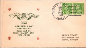 25 Dec 1934 - USS Macon Christmas Greetings Platt - 1.5