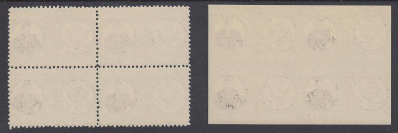 Dubai Mi 144A, 144B MNH. 1964 75np JFK, choice perf & imperf Blocks, VF+