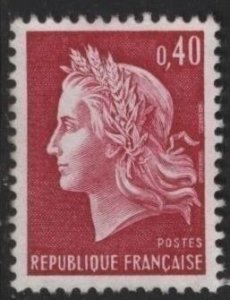 France 1231 (used) 40c Marianne (by Cheffer), dp car (1969)