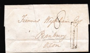 Great Britain 1810 Stampless Folded Letter boxed sl serifed Doctors Commons