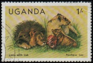 Uganda 284 - Used - 1sh Lions (1979)