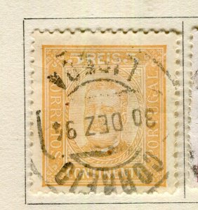 PORTUGAL; 1892 early classic Carlos Portrait issue fine used 5r. value
