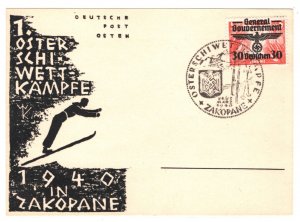 POLAND WW2 GERMANY OCCUPATION Cover *Zakopane* SKI SPORTS 1940 Illustrated MA344