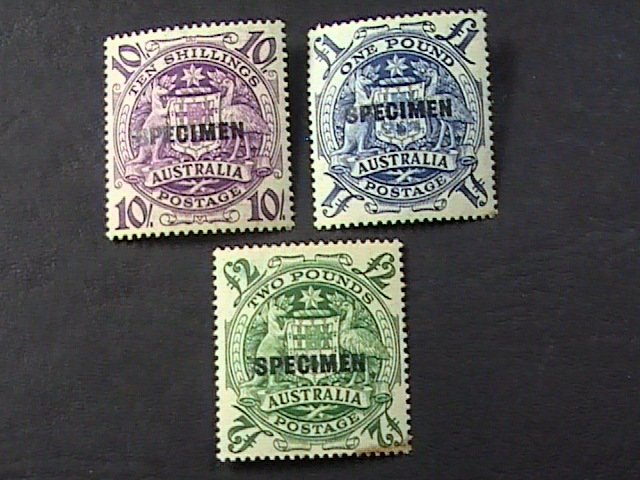 AUSTRALIA # 219-221-MINT NEVER/HINGED**SLIGHT TONING**----SPECIMENS----1950