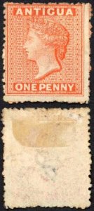 Antigua SG7 1d Vermilion Wmk Star (Sideways) Mint no gum Cat 250 pounds