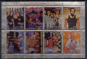 Turkmenistan 1998 Pop Stars imperf sheetlet containing 8 ...