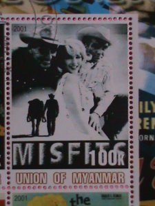 UNION OF MYANMAR STAMP-2001-MARILYN MONROE: MOVIE POSTER -MNH STAMP SHEET -RARE