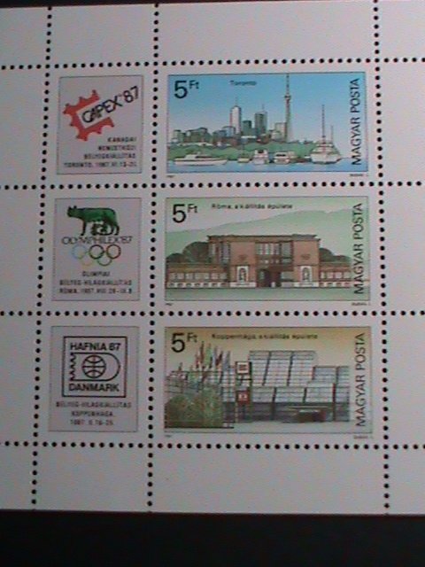 ​HUNGARY STAMP:1987 SC# 3071-CAPEX'87 INTERNATIONAL STAMP SHOW-TORONTO MNH S/S