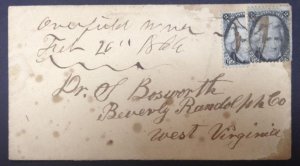 momen: US Stamps #73d Used Vertical Bisect on Cover to Beverly