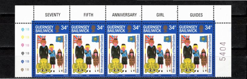 Guernsey 1985 MNH Sc 318 strip of 5