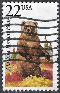 United States #2310 22¢ Alaskan Brown Bear (1987). Used.