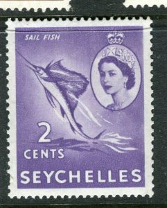 SEYCHELLES; 1954 early QEII pictorial issue fine Mint hinged 2c. value