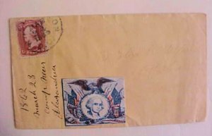 US  #65 PATRIOTIC ADD ON 1862 WASHINGTON UNLISTED STICKER UNTIED