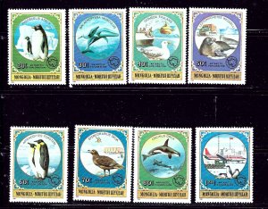 Mongolia 1137-44 MNH 1980 Antarctic Wildlife