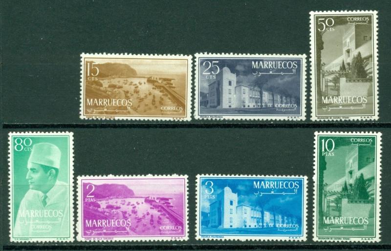 Morocco Northern Zone Scott #2-8 MNH Sultan Mohammed V Scenes As Imaged CV$56+