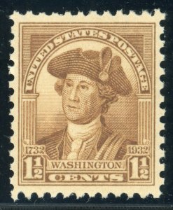 US Stamp #706 Washington Bicentennial 1-1/2c, PSE Cert - XF 90, MPH SMQ - $28.00