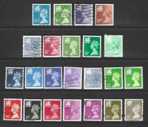 Wales & Monmouthshire 23 different Machins Used SC:$17.85