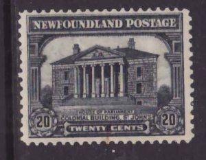 Newfoundland-Sc#157- id21-unused og hinged 20c grey black Colonial Building-1928