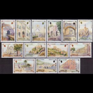 GIBRALTAR 1993 - Scott# 631-43 Bldgs Issued 1993 Set of 13 NH