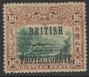 NORTH BORNEO SG136a 1902 16c GREEN & CHESTNUT p14½-15 MTD MINT