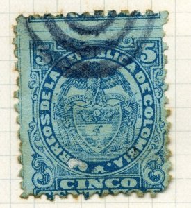 COLOMBIA;  1890s early classic perf issue used 5c. value