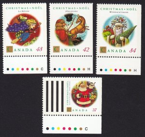 Christmas Santa * Canada MNH set w/Color ID fr BK 1992 #1452a 1453as-1454as 1455