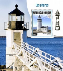 Niger - 2019 Lighthouses on Stamps - Stamp Souvenir Sheet - NIG190316b