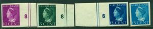 NETHERLANDS Sc. 216*, 218-20* - MLH, unissued imperf set!