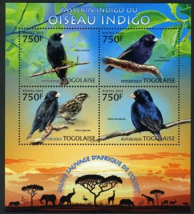 TOGO  2013 WILD ANIMALS OF WEST AFRICA  INDIGO BIRDS   SHEET  MINT NH