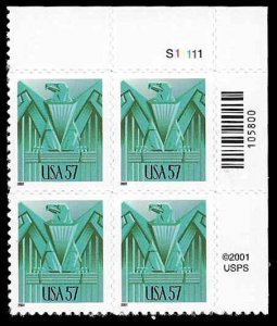 PCBstamps  US #3471A PB $2.28(4x57c)Eagle,  S11111, MNH, (PB-2a)