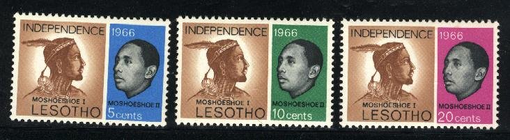 Lesotho #2-4  Mint 1966 PD