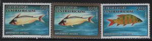 CENTRAL AFRICAN REPUBLIC, 979-981, MNH, 1991, FISH