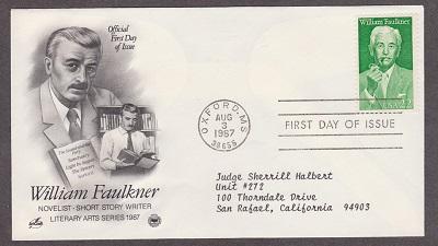 2350 William Faulkner ArtCraft FDC with neatly typewritten address