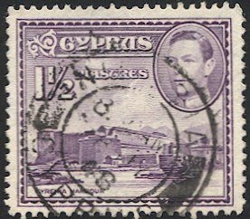 CYPRUS 1943 Sc 147A Used 1-1/2pi VF,  NICOSIA  postmark/cancel