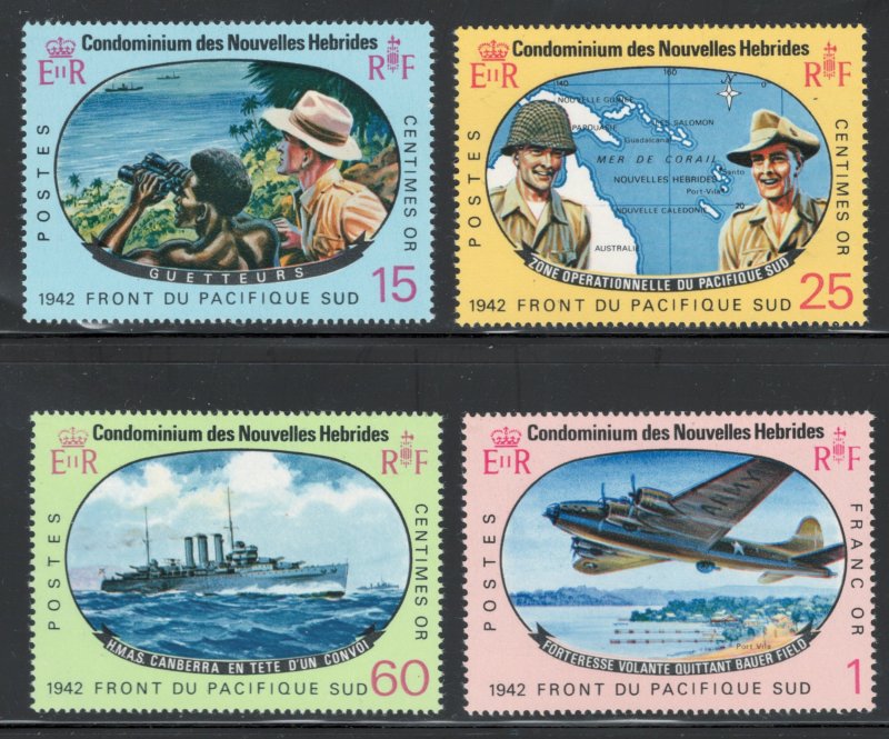 French New Hebrides 1967 Allied Forces Campaign in WWII Scott # 139 - 142 MNH