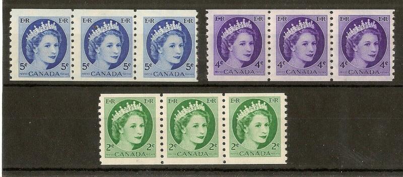 Canada 1954 Coil Stamps SG469-471 MNH/MH