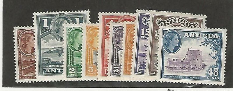 Antigua, Postage Stamp, #107//117 Mint Hinged, 1953-56, JFZ
