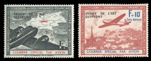 German WWII Occupation, France #Mi. IV-V Cat€80, 1942 Eastern Front, set of...