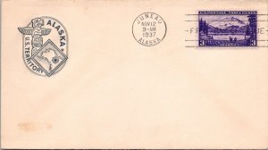 FDC 1937 SC #800 Farnam Cachet - Juneau, Ak - Single - F64830