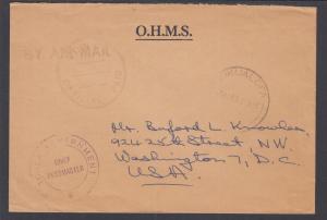 Tonga, 1962 Stampless OHMS Cover to United States, VF