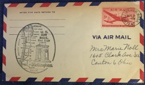 US First Flight Cover AM 77 Bellingham WA to Seattle WA 9/5/1947 #C32 L19