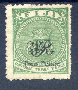 Fiji 2d On 3d Yellow Green SG32 Mounted Mint