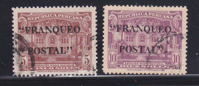 Peru 392-393 U Overprints