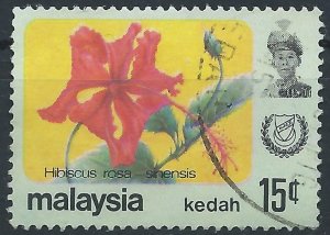 Kedah 1979 - 15c Hibiscus - SG139 used