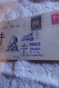 Cuba.1953.FELIZ NAVIDAD,PRO HOSPITALES INFANTILES. FDC