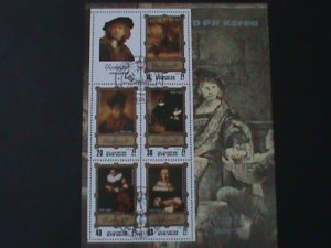 KOREA-1983-SC#2268 REMBRANDT FAMPUS PAINTINGS CTO-SHEET VERY-HARD TO FIND