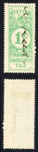 Western Australia 1/- Emerald Financial Emergency Tax (Creased) BF9