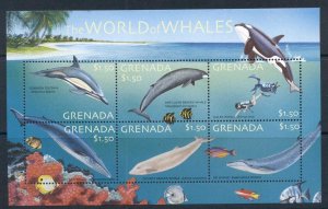 Grenada 2001 Marine Life, World of Whales sheetlet MS MUH