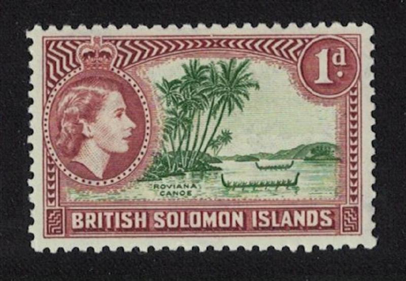 Solomon Is. Roviana Canoe Portrait of Queen Elizabeth II 1v 1d MH SG#83